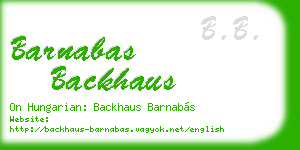 barnabas backhaus business card